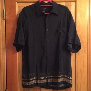 Black Short Sleeve Button Up